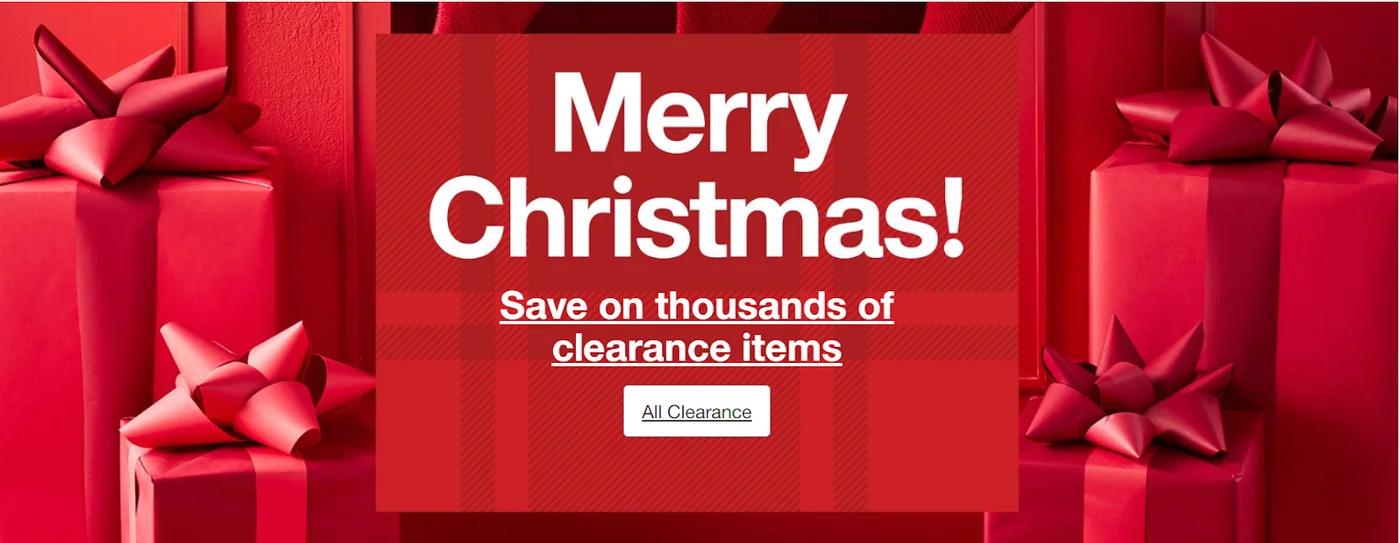 After Christmas sale banner o Target site