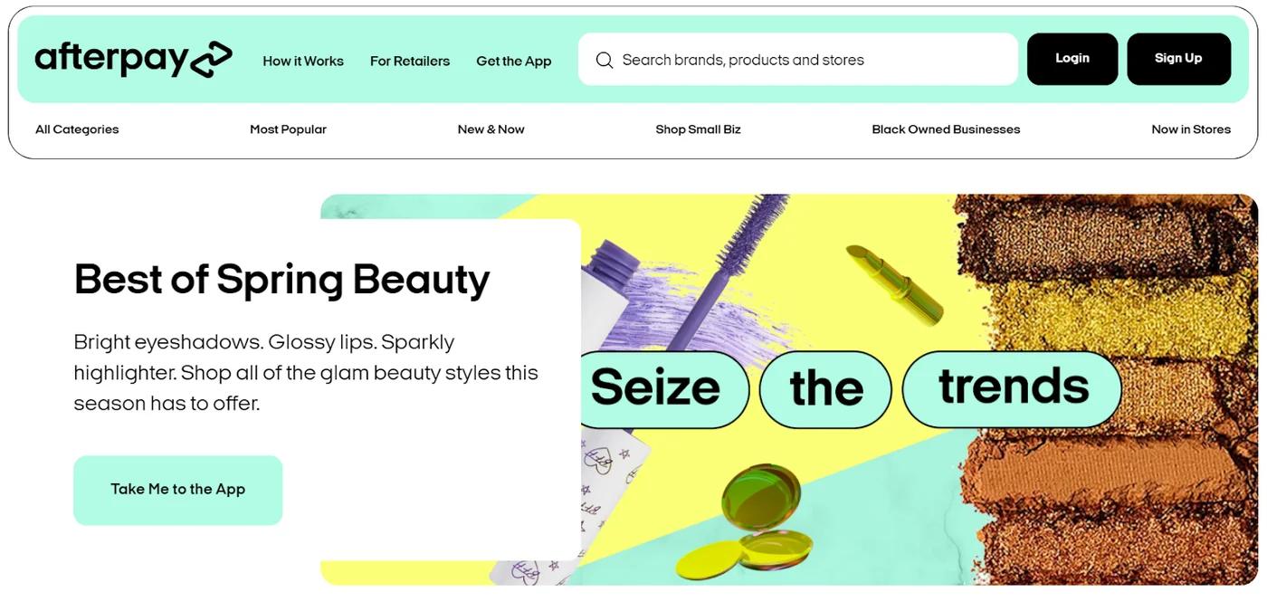 Graphic of Afterpay site