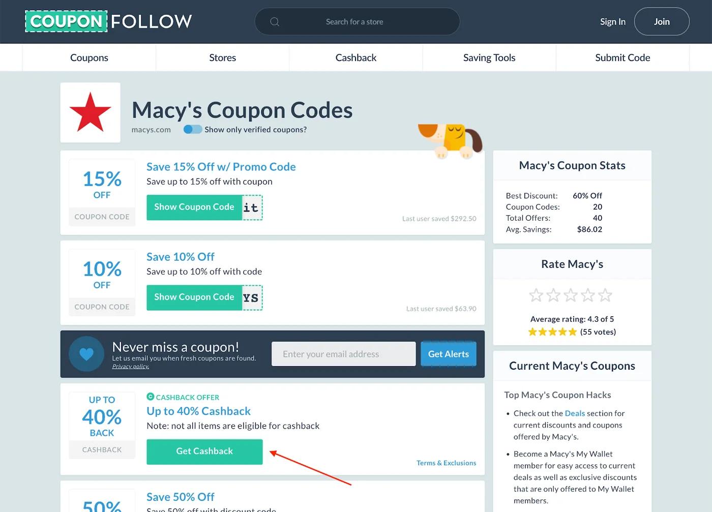 coupon codes for Macy's on Sacodes