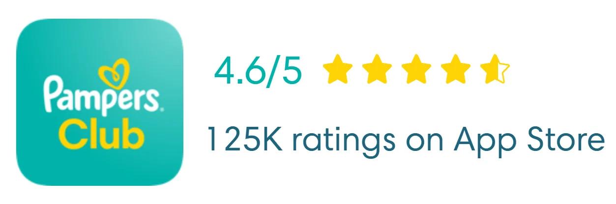 image showing the pampers club app rating