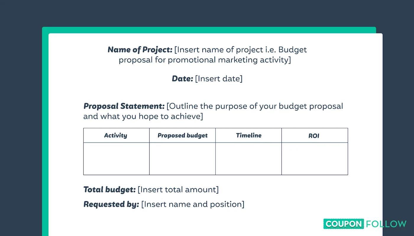 Template for a budget proposal