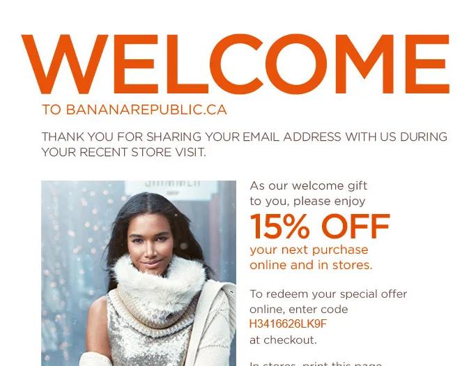 example of a welcome discount code