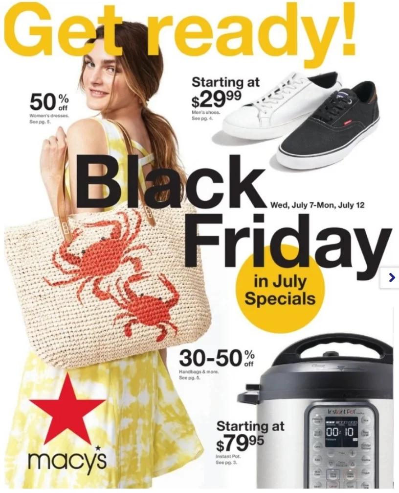 Image of Macy's Black Friday, July Sale ad