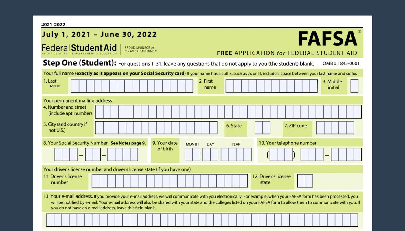 Illustration of FAFSA form