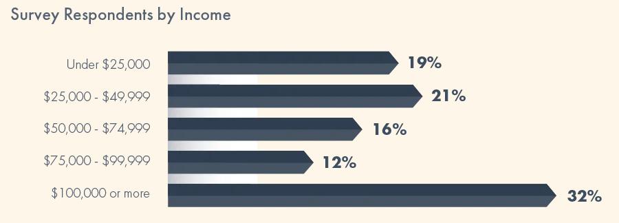 Survey respondents by income