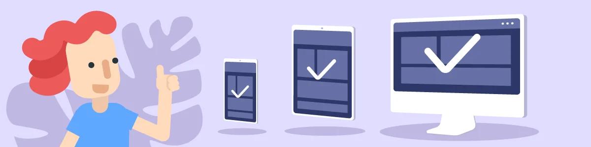 woman testing appearance of site on multiple devices