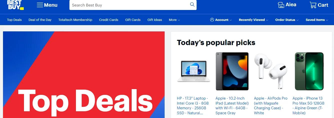 Illustration of Best Buy’s online item page