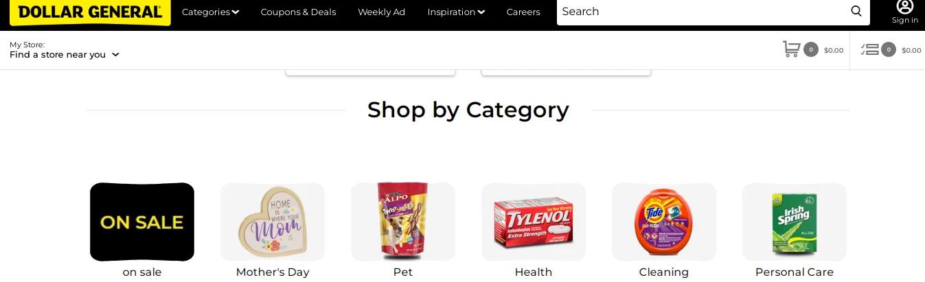 Illustration of Dollar General’s online item page